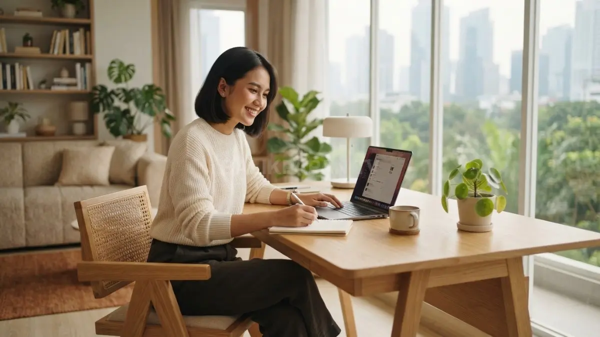 Konsep Japandi menghadirkan desain sederhana, hangat, fungsional, membuat suasana kafe semakin nyaman dan estetik (BTV/AI)
