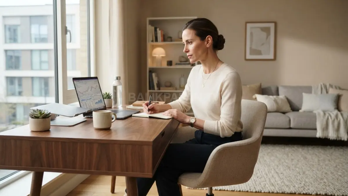 Ruang tamu bernuansa netral dengan perpaduan krem, beige, sofa lembut, dan aksen cokelat menciptakan dimensi elegan. (BTV/AI)
