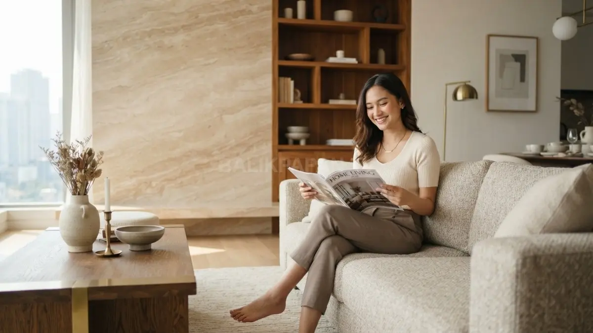 Elemen klasik timeless menghadirkan interior elegan melalui material berkualitas dan warna netral yang tahan tren. (BTV/AI)