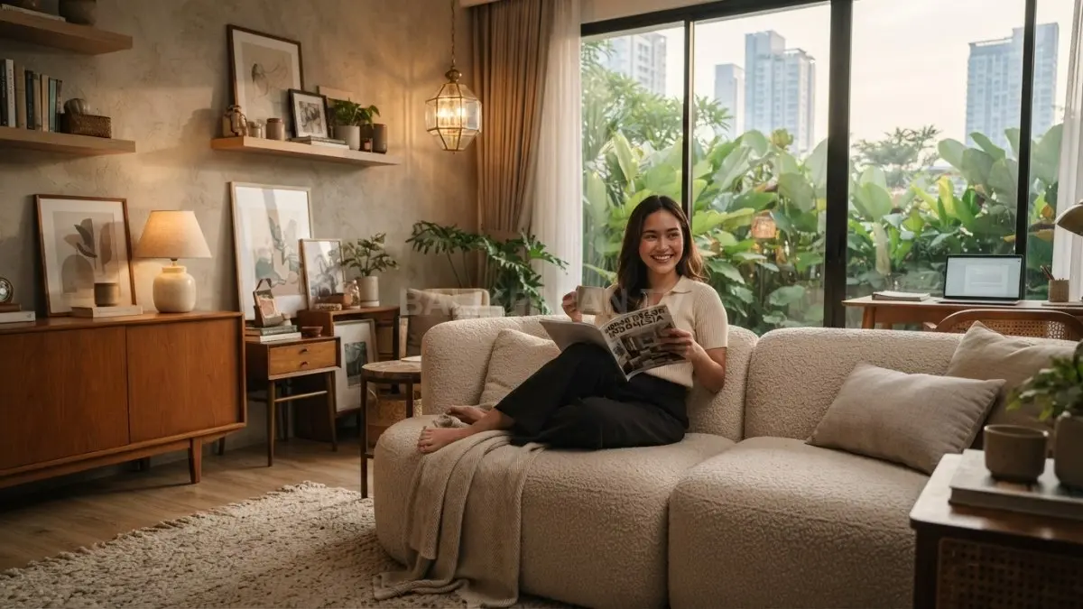 Home decor modern memadukan tekstur alami, pencahayaan elegan, serta elemen klasik yang tahan lama. (BTV/AI)