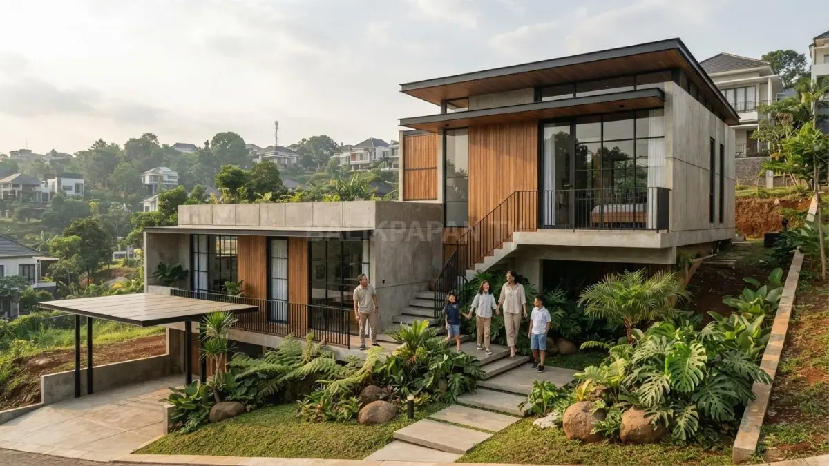 Konsep split level menghadirkan hunian modern dengan pencahayaan alami dan sirkulasi udara optimal. (BTV/AI)