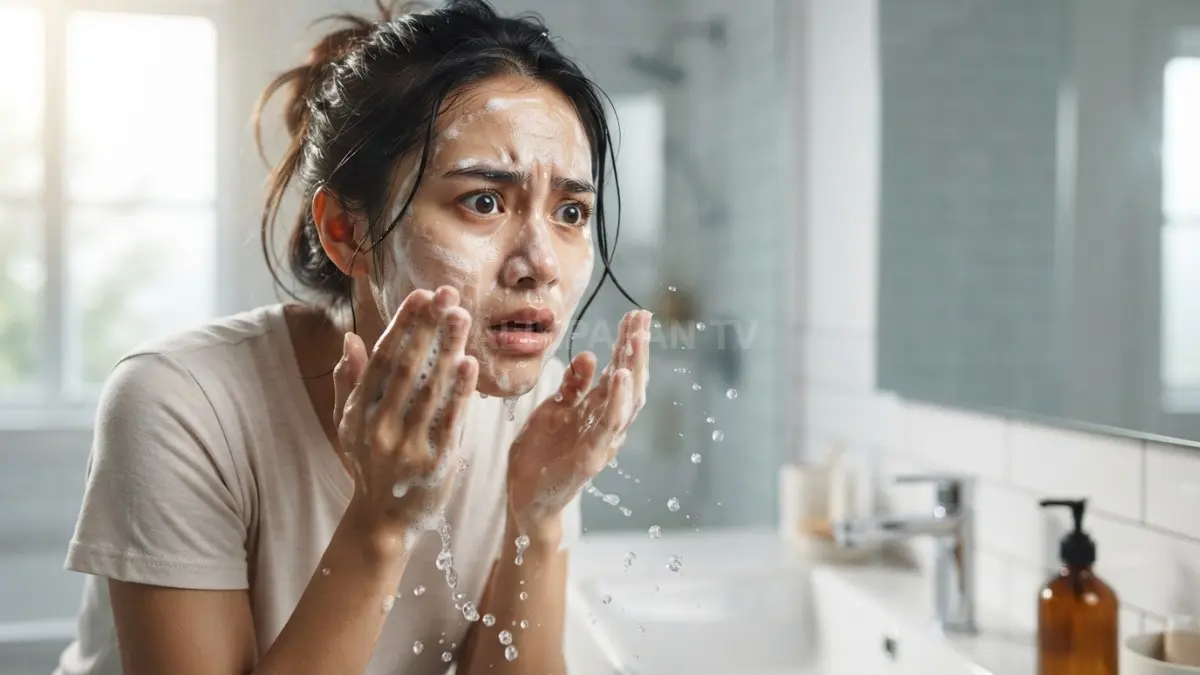 Pembersihan wajah secara teratur membantu membersihkan minyak berlebih dan menjaga kulit tetap terasa segar. (BTV/Ai)