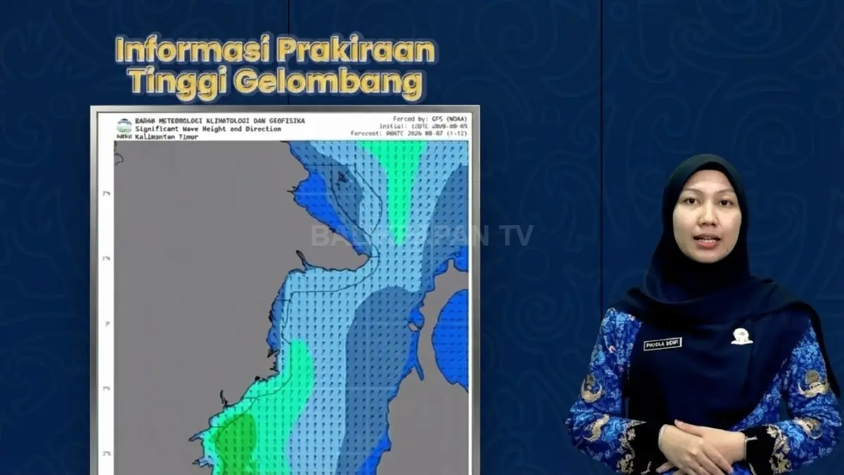 Prakirawan BMKG memantau kondisi cuaca cerah berawan disertai angin kencang di Kalimantan Timur hari ini (DOK. DINA/KP)
