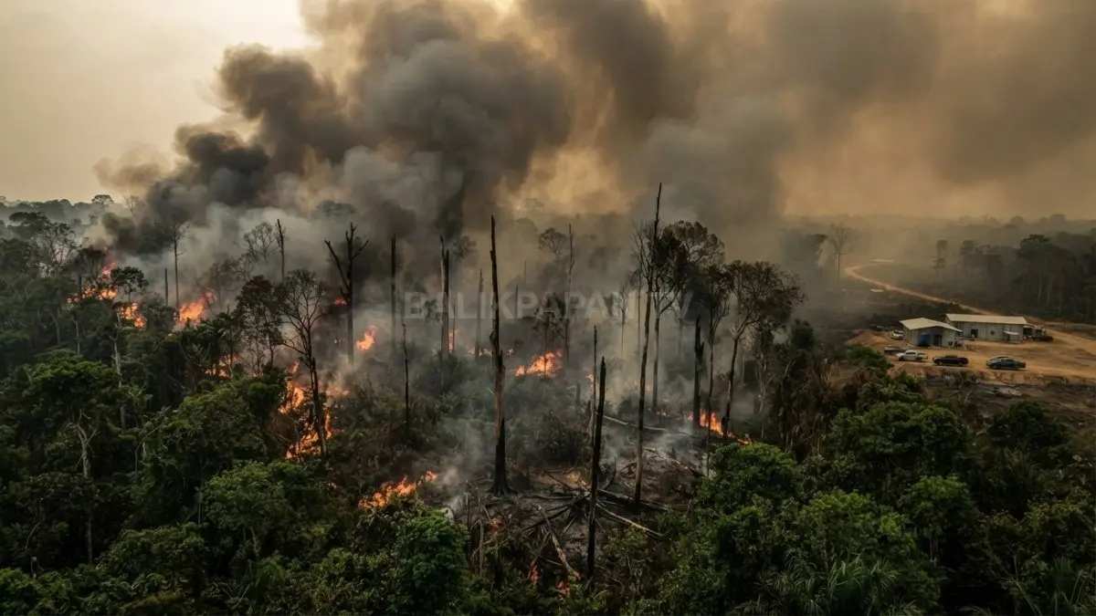 Ilustrasi Kebakaran Hutan (BTV/AI)