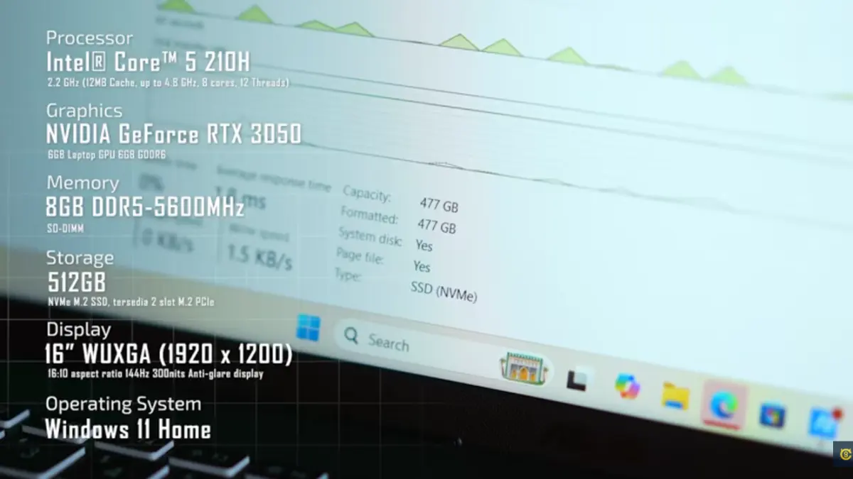ASUS Gaming V16 tampil minimalis dengan RTX 3050, RAM 8 GB, dan SSD 512 GB untuk pelajar. [BTV]