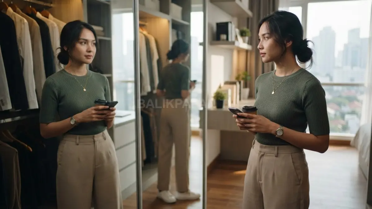 Aksesori seperti tas, jam tangan, dan kacamata bisa memperkuat gaya casual tanpa membuat tampilan terlihat berlebihan. (BTV/AI)