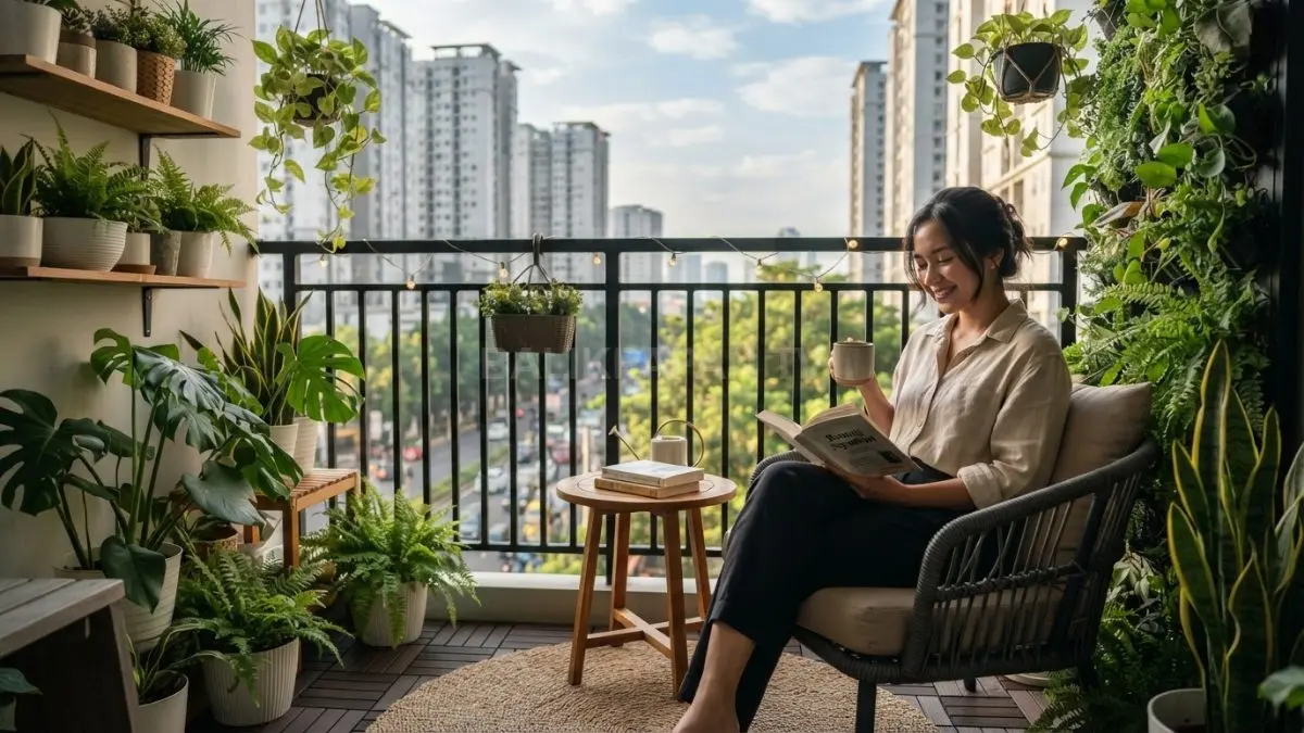 Balkon minimalis disulap jadi spot santai nyaman, estetik, fungsional, dan hemat ruang (BTV/AI)
