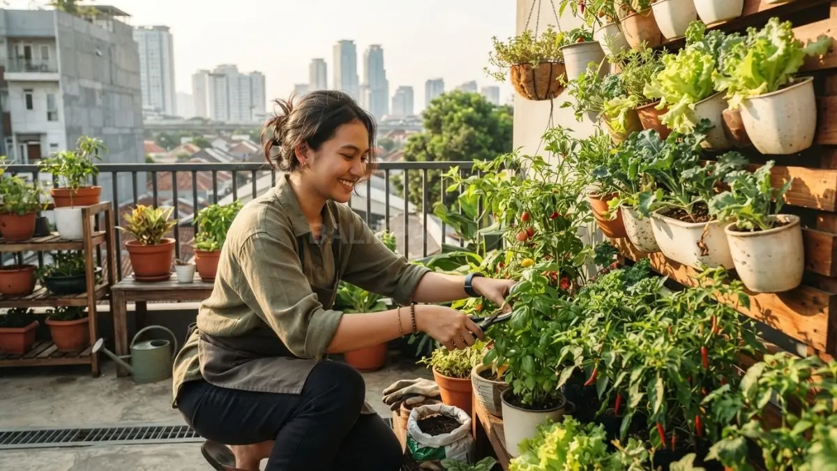 Berkebun di rumah menjadi hobi menyenangkan untuk mengisi waktu luang sekaligus menciptakan suasana hijau yang menyegarkan (BTV/AI).
