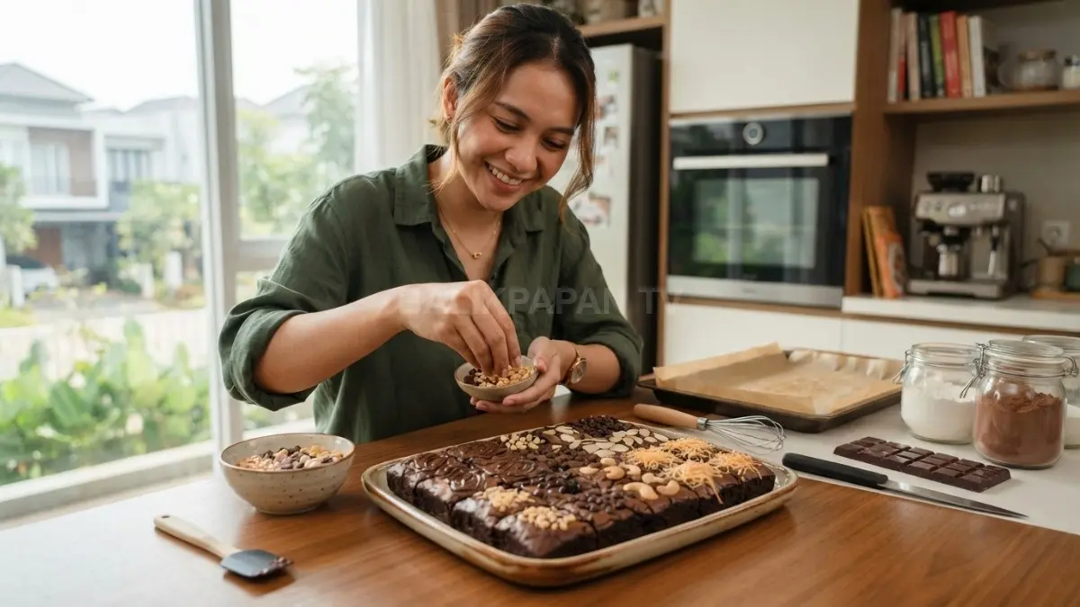 Brownies mudah dikreasikan dengan topping, cokelat, kacang, keju, dan rasa unik sesuai kreativitas pembuatnya (BTV/AI)