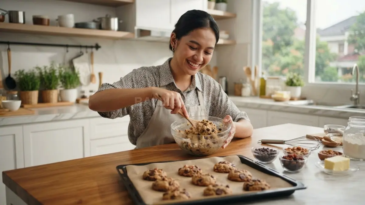 Cookies menjadi pilihan seru untuk bereksperimen dengan rasa, tekstur, dan berbagai topping kreatif di rumah. (BTV/AI).
