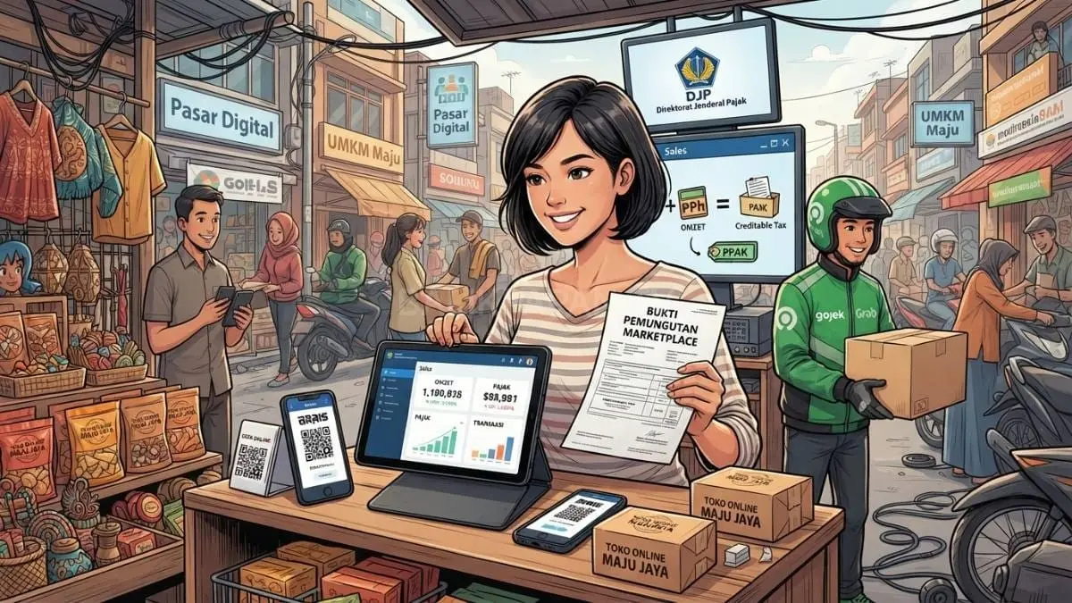 Pedagang online memanfaatkan penundaan PPh untuk menyesuaikan pencatatan omzet, arus kas, dan dokumen perpajakan [BTV:AI]