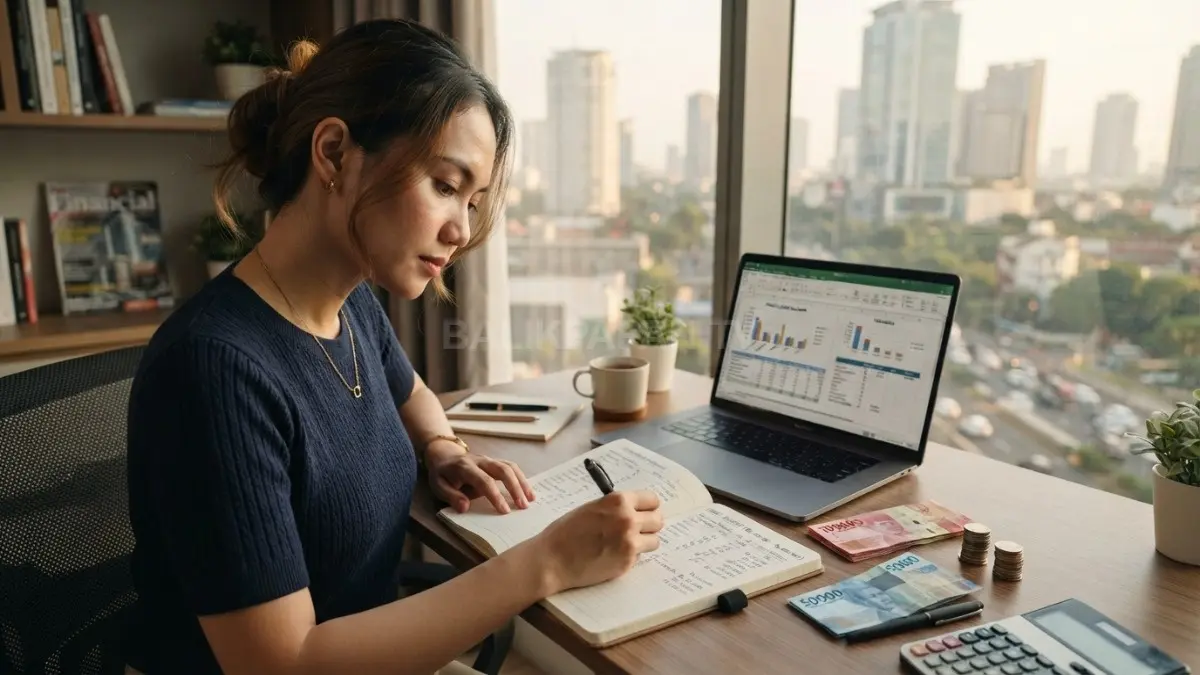 Seseorang mengatur anggaran hobi bulanan sesuai pemasukan, kebutuhan rutin, tabungan, dan kewajiban finansial. (BTV/AI)