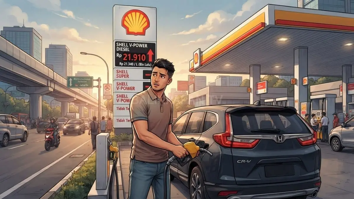 Shell V-Power Diesel naik menjadi Rp21.910 per liter, sementara tiga bensin Shell belum tersedia [BTV:AI]