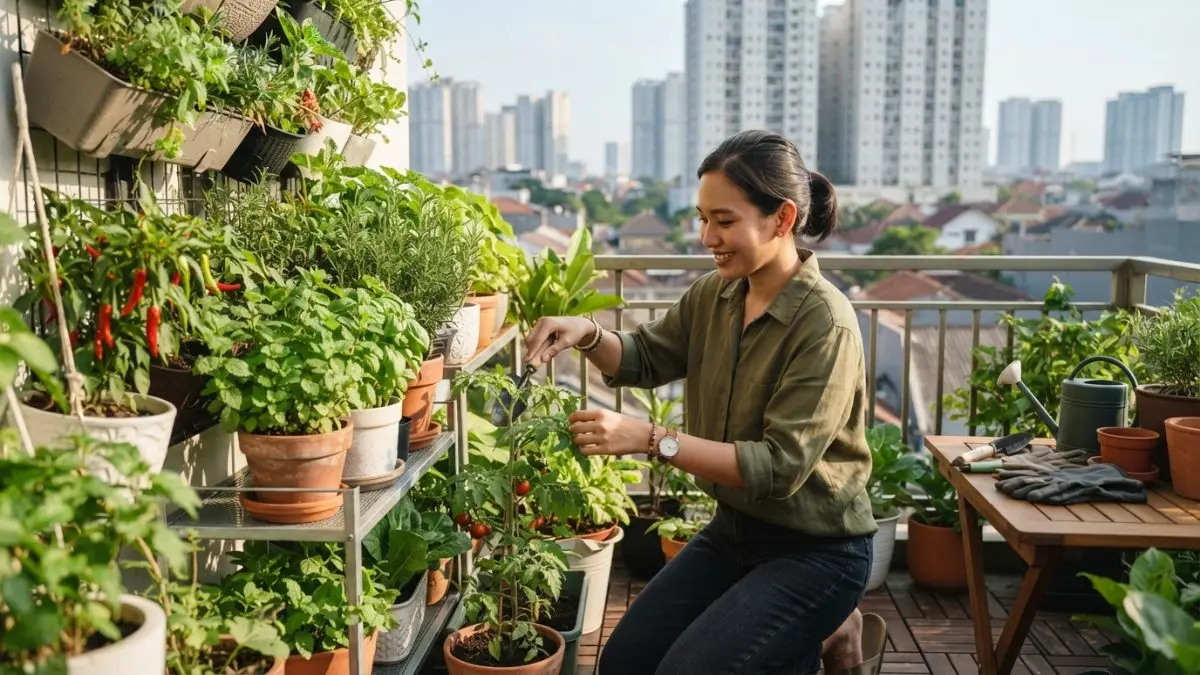 Berkebun menjadi hobi kreatif yang menyenangkan sekaligus melatih kemampuan merawat tanaman dan urban farming (BTV/AI)
