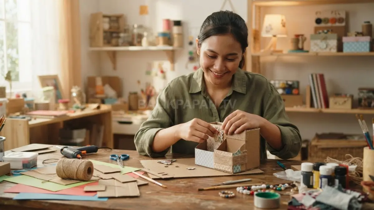 Hobi kreatif DIY mengubah bahan sederhana menjadi barang unik, fungsional, hemat, sekaligus mengasah kreativitas. (BTV/AI)
