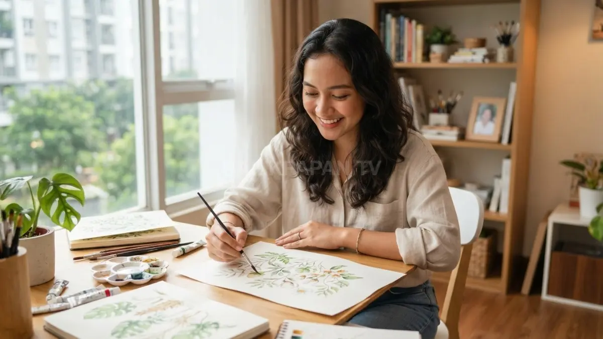 Hobi kreatif membantu mengisi waktu luang sekaligus mengembangkan skill baru yang bermanfaat dalam keseharian (BTV/AI).

