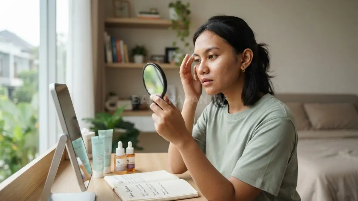 Kenali kondisi kulit sebelum memilih skincare agar produk yang digunakan sesuai kebutuhan dan tidak sekadar mengikuti tren (BTV/AI).
