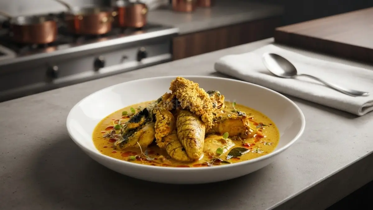 Masakan telor ikan dengan Asam paya