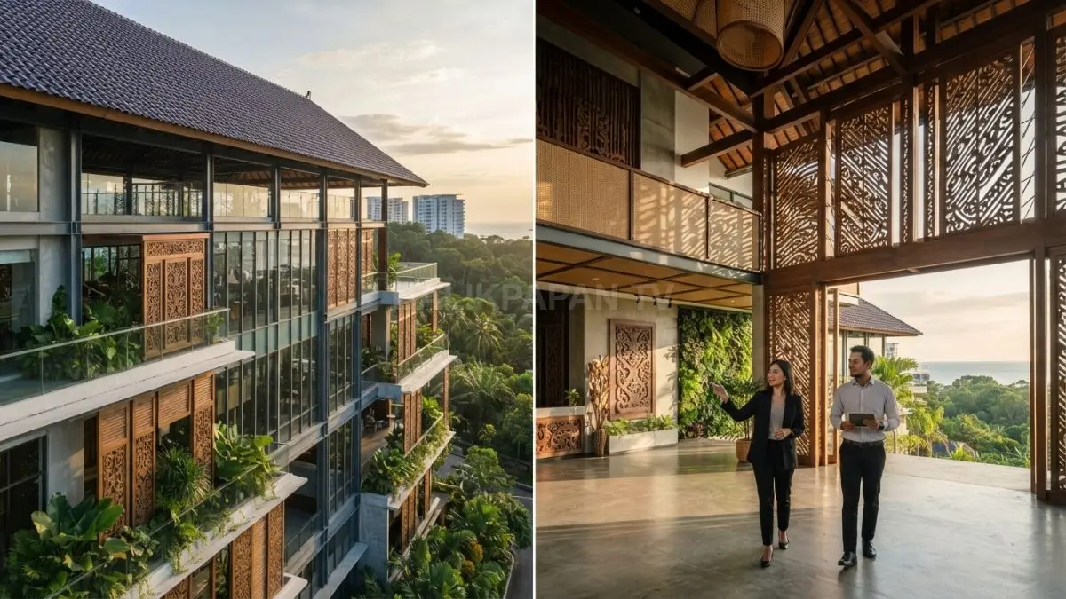 Perpaduan tradisi dan modern menciptakan arsitektur fungsional, adaptif, serta mempertahankan identitas budaya lokal. (BTV/AI)