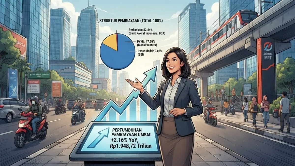 Pertumbuhan pembiayaan UMKM mencapai 2,16 persen YoY, dengan perbankan mendominasi porsi pembiayaan lintas sektor. [BTV:AI]