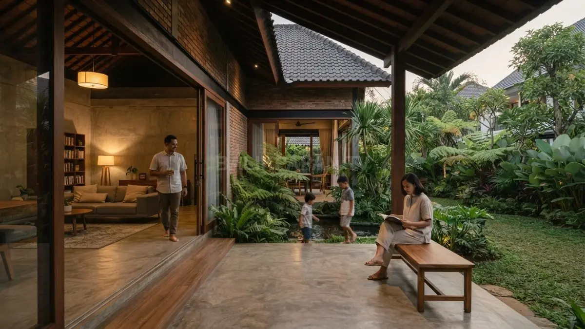 Pola ruang dalam arsitektur modern dapat mempertahankan nilai tradisional melalui hubungan antararea dan aktivitas penghuni. (BTV/AI)