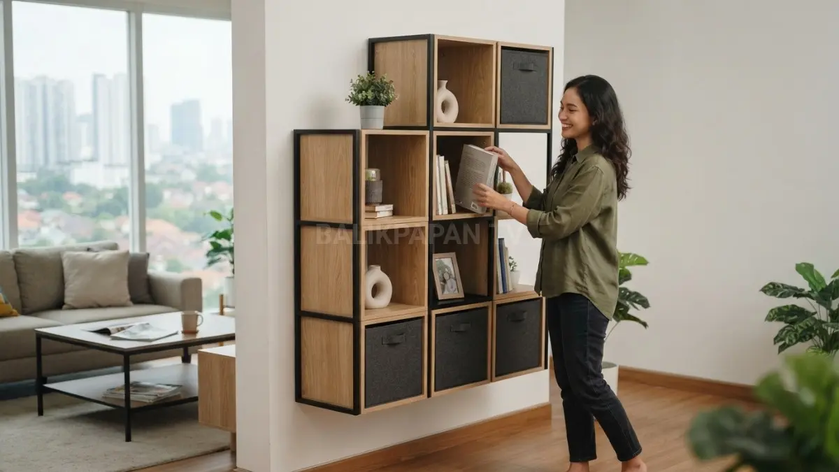 Rak kubus modular membantu menata barang lebih rapi, fleksibel, fungsional, dan mudah disesuaikan (BTV/AI)