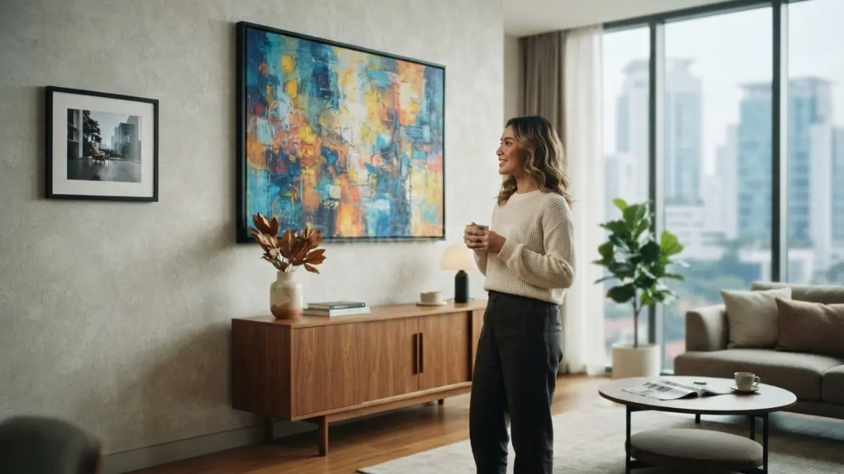 Wall art menjadi focal point yang mempercantik dinding polos sekaligus memperkuat karakter interior ruangan (BTV/AI).
