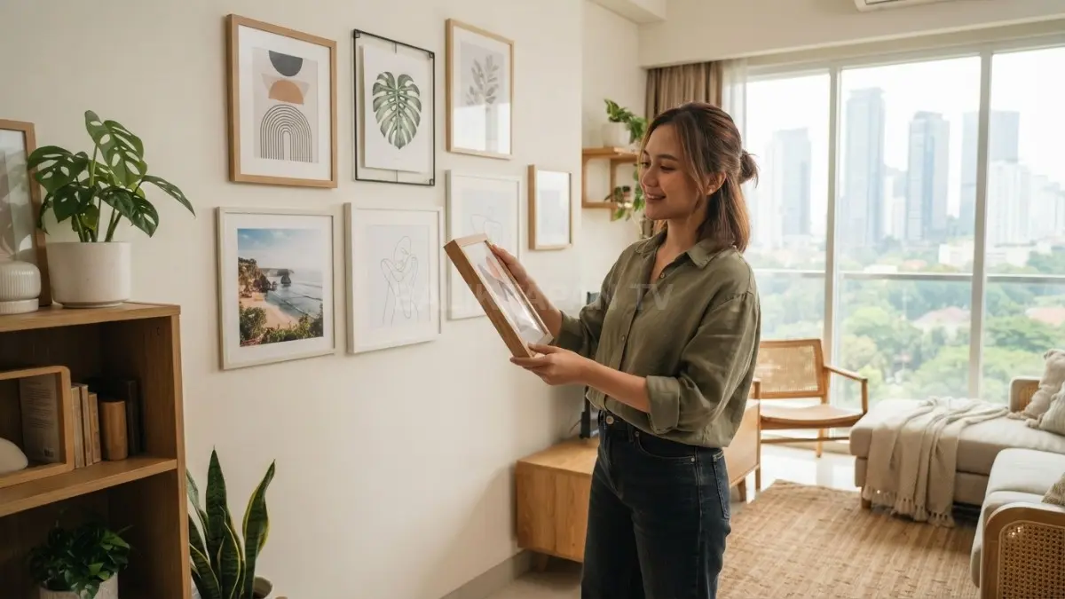 Wallau gallery yang selaras dengan gaya ruangan membuat interior tampak harmonis, estetik, dan personal (BTV/AI).
