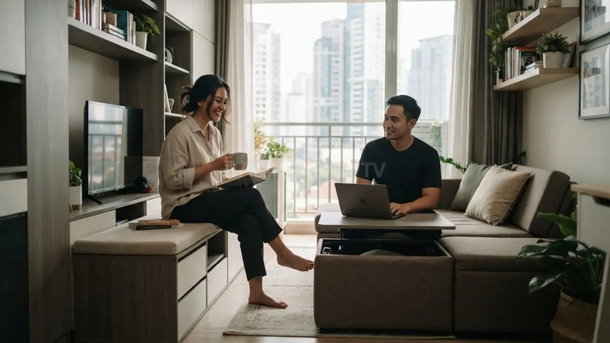 Furnitur multifungsi menghemat ruang, menambah fungsi, dan membuat rumah mungil terasa lebih praktis serta rapi (BTV/AI)

