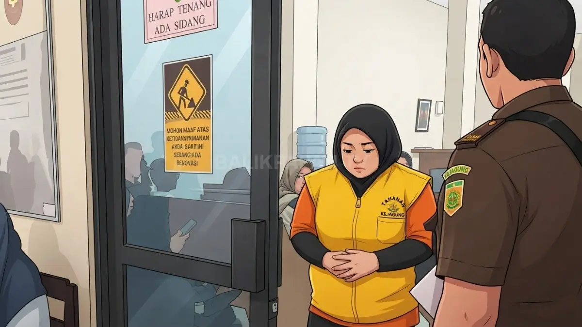 Ilustrasi sidang perdana WNA Malaysia Suraya Binti Masom terkait perkara sabu digelar di PN Balikpapan (BTV/AI)