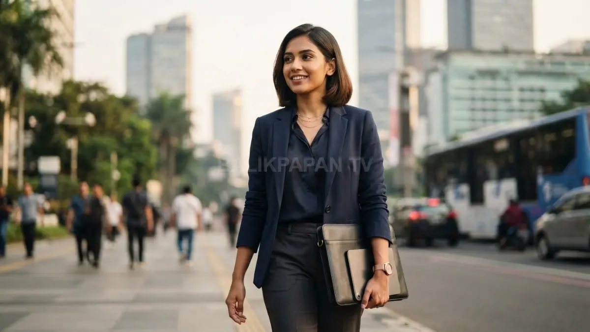 Jam tangan dan tas sederhana melengkapi penampilan dengan proporsi tepat tanpa membuat gaya terlihat berlebihan. (BTV/AI)