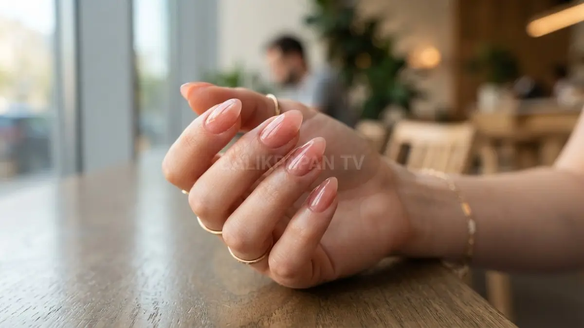 Jelly nails menghadirkan efek bening glossy yang fresh, playful, dan cocok untuk gaya sehari-hari anak muda. (BTV/AI)