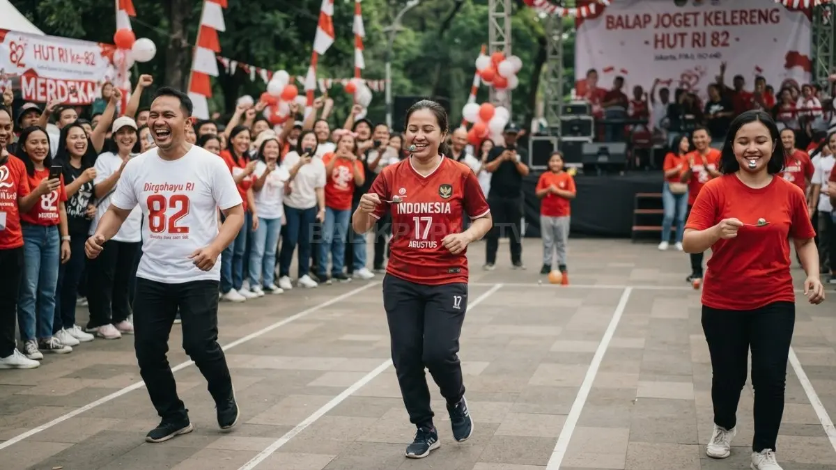 Lomba lari bawa kelereng di sendok