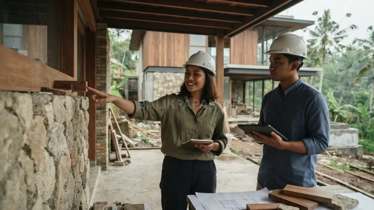 Material alami seperti kayu, batu, dan bata menghadirkan rumah tropis yang hangat, tahan lembap, estetis, serta berkarakter (BTV/AI)
