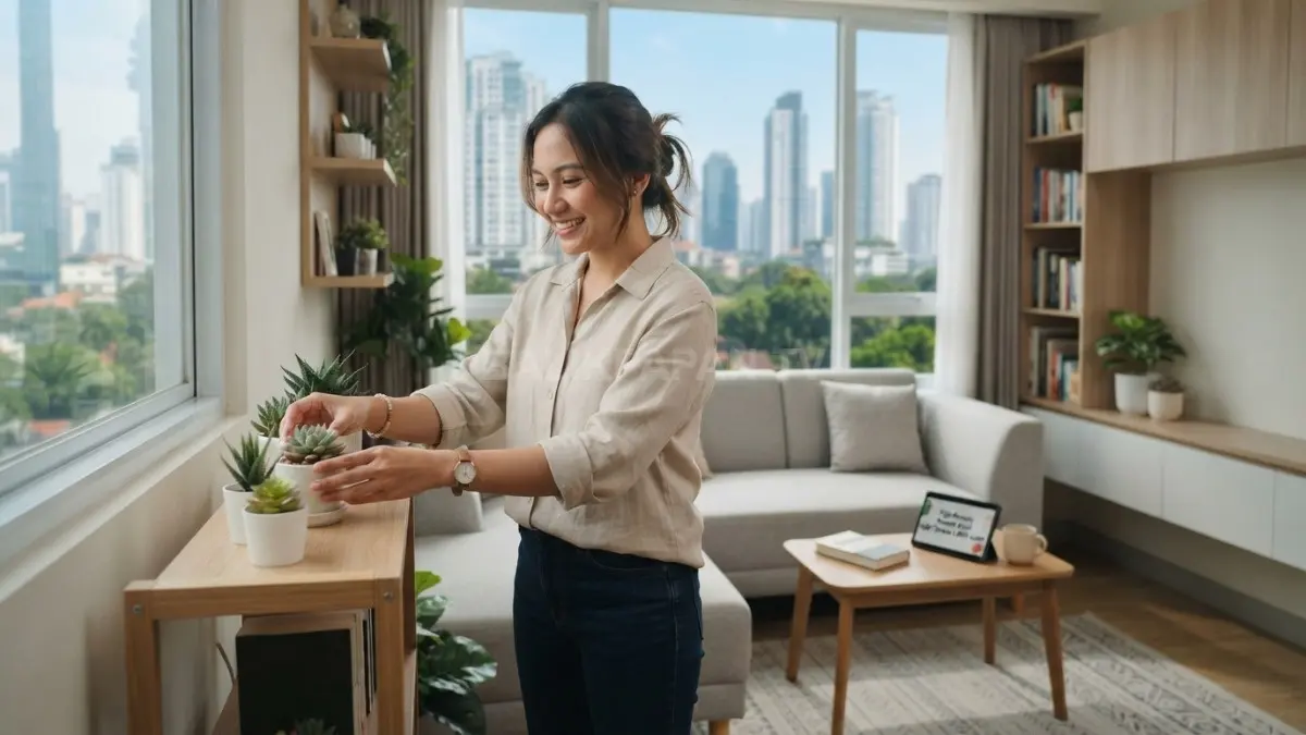 Menata rumah kecil dengan cerdas membuat hunian terasa luas, nyaman, rapi, aman, dan hemat energi (BTV/AI).
