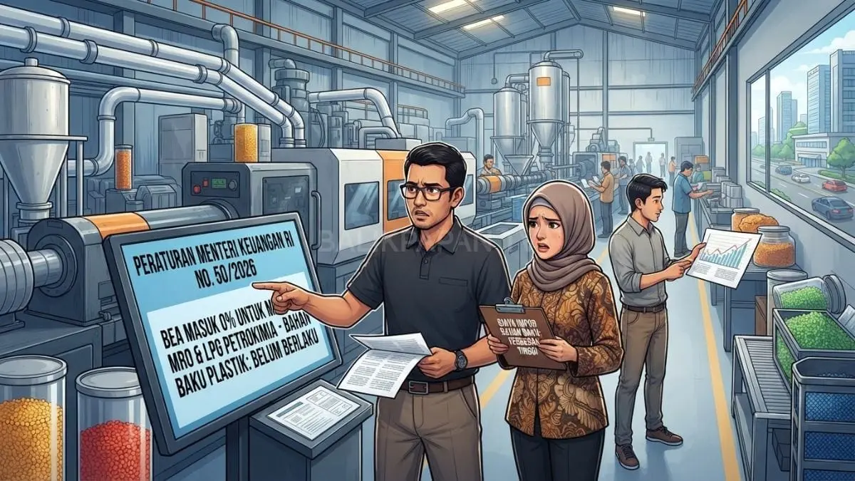 Pemerintah menerbitkan PMK 50/2026, namun bea masuk 0% bahan baku plastik belum berlaku [BTV:AI]