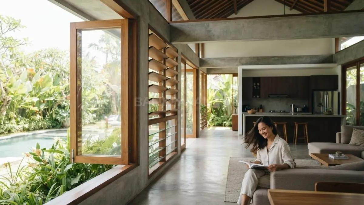 Rancang ventilasi sejak awal agar udara mengalir optimal, menciptakan rumah tropis yang nyaman, sehat, dan estetis. (BTV/AI)