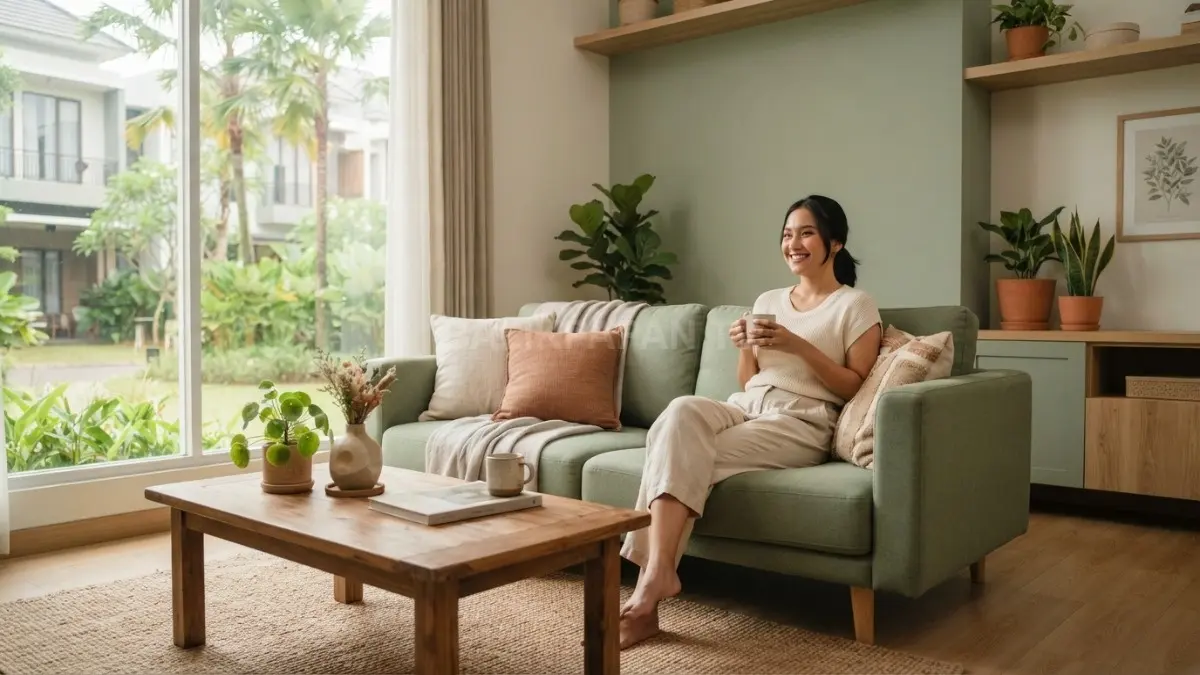 Sage green menghadirkan suasana natural yang tenang, modern, dan mudah dipadukan dengan berbagai elemen interior rumah (BTV/AI)
