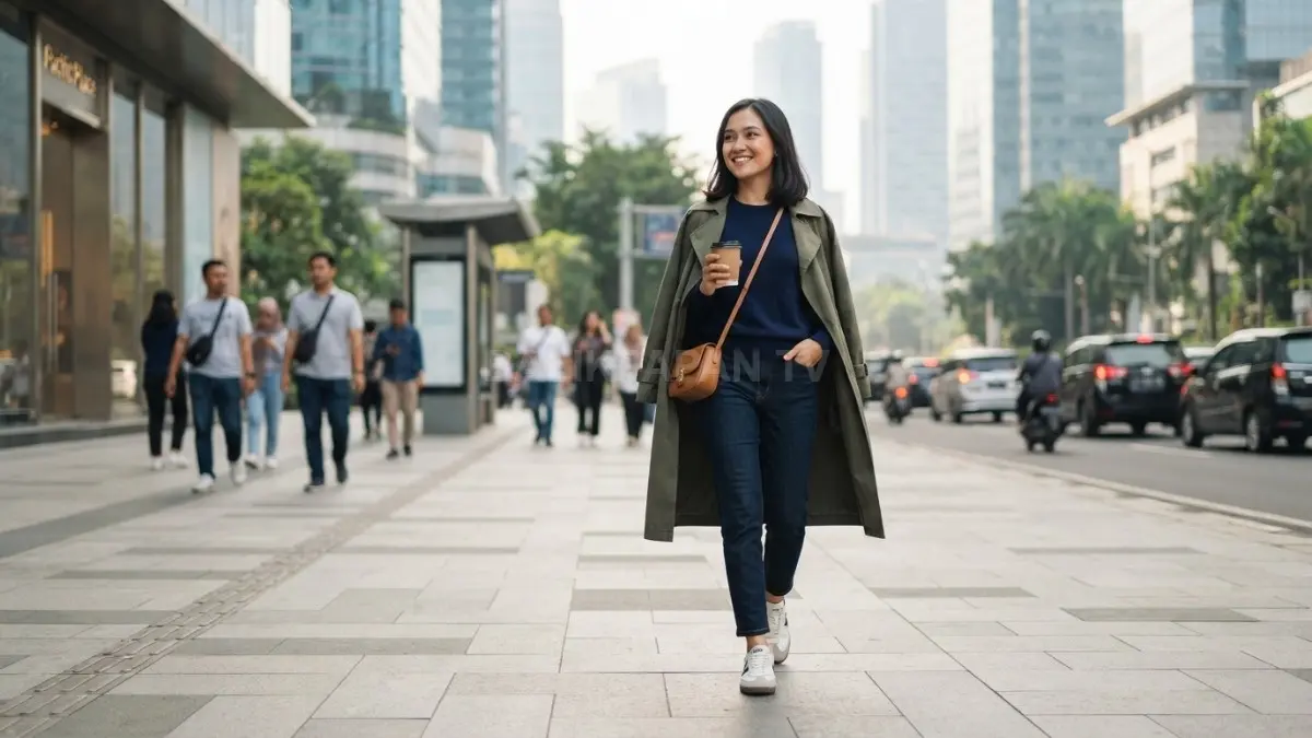 Slim sneakers ramping membuat gaya harian lebih nyaman, modern, minimalis, dan tetap stylish tanpa berlebihan (BTV/AI).
