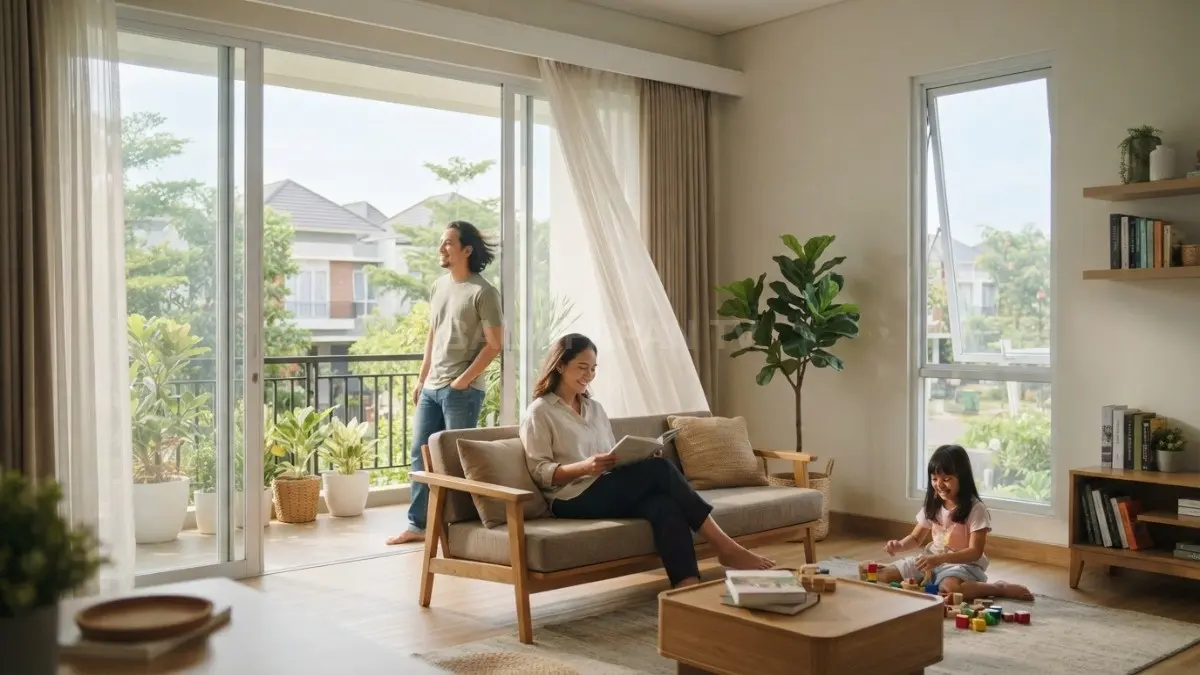 Ventilasi silang membuat udara bergerak lebih lancar, menjaga rumah tetap segar, nyaman, dan hemat energi (BTV/AI).