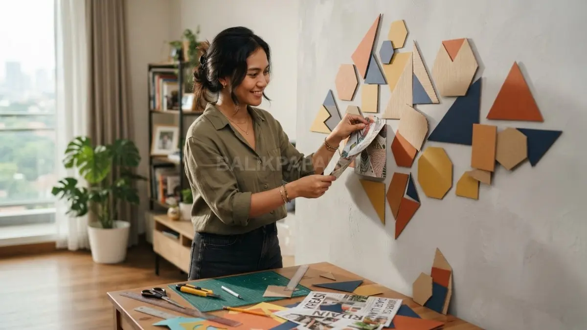 Wall Art dari kertas bekas bisa jadi dekorasi kreatif, hemat, unik, dan personal untuk mempercantik dinding rumah (BTV/AI)
