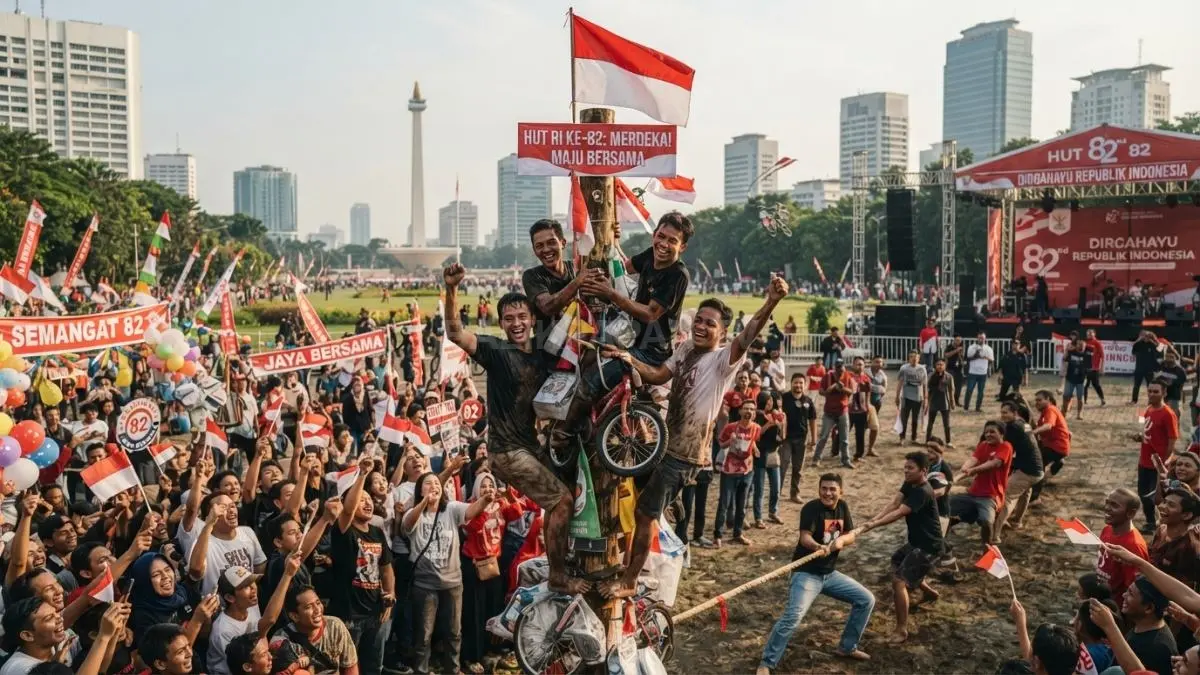 Warga mengikuti lomba Agustusan 2026 dengan konsep kreatif, kompak, dan penuh semangat kemerdekaan.