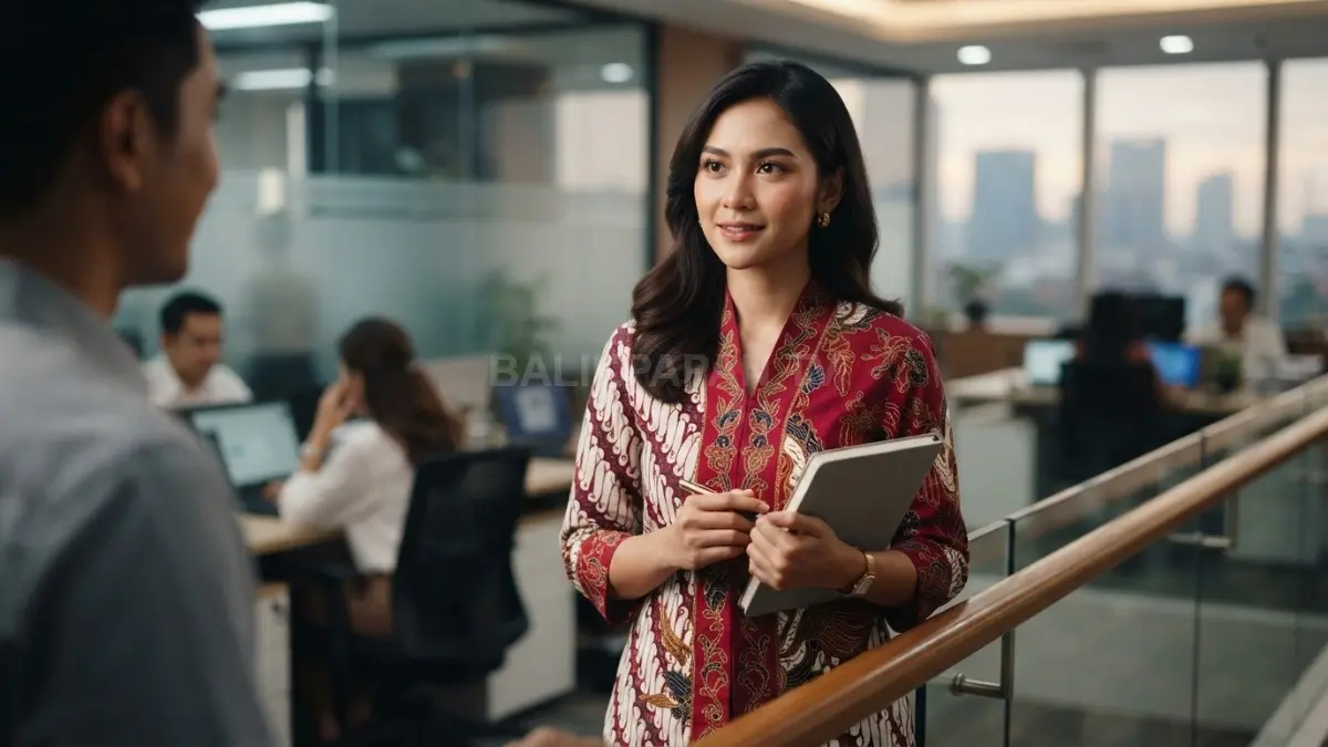 Batik bernuansa merah putih menghadirkan sentuhan budaya yang berkarakter untuk gaya kemerdekaan modern. (BTV/AI)