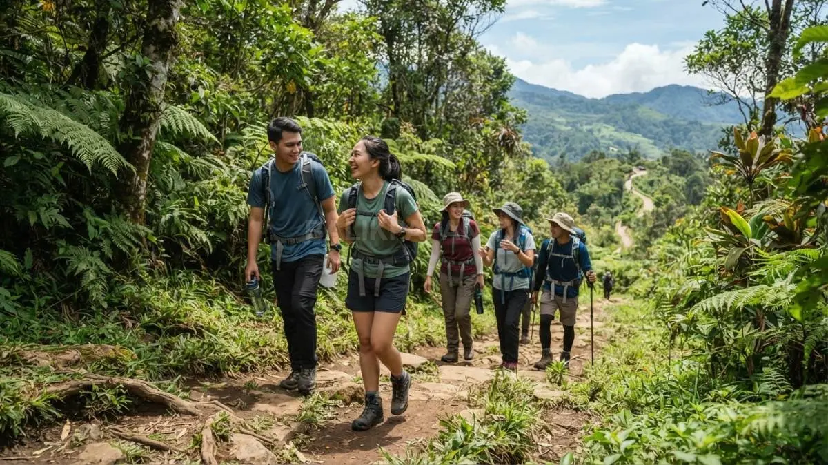 Hiking bersama teman menjadi aktivitas fisik menyenangkan untuk menikmati alam, bergerak aktif, dan mempererat kebersamaan (BTV/AI)
