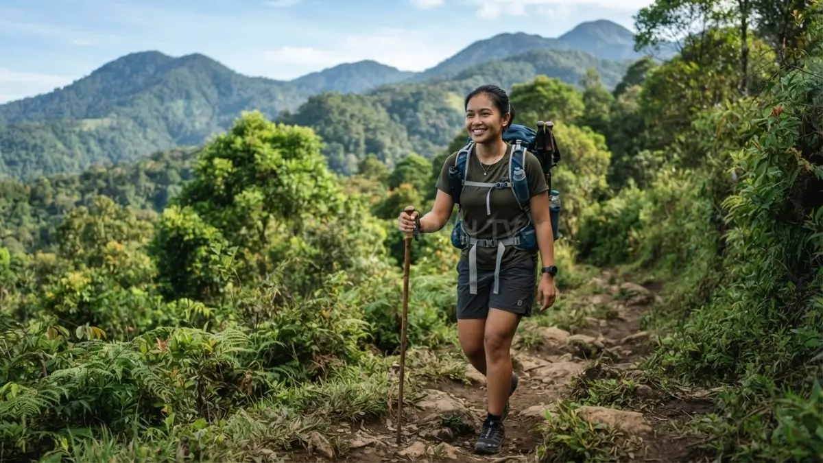 Hiking untuk pemula membutuhkan persiapan fisik, perlengkapan, pemilihan jalur, keselamatan, dan etika menikmati alam (BTV/AI).
