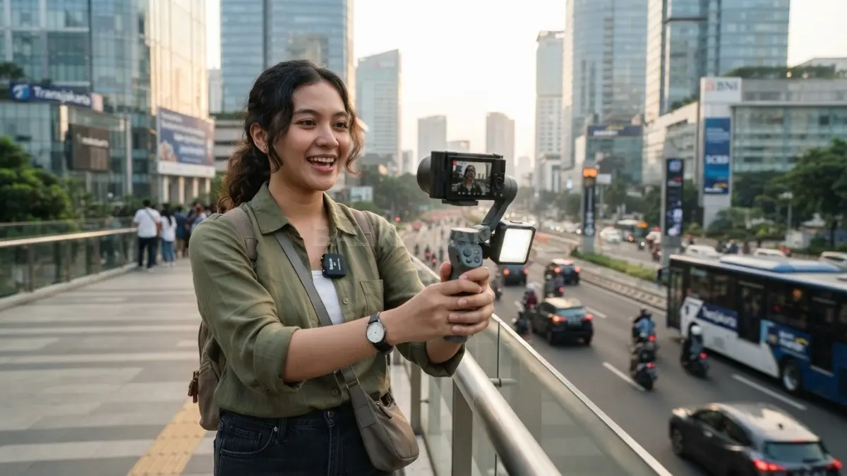 Hobi membuat konten video melatih storytelling, kreativitas, pengambilan gambar, editing sederhana, serta kemampuan menyampaikan ide (BTV/AI).
