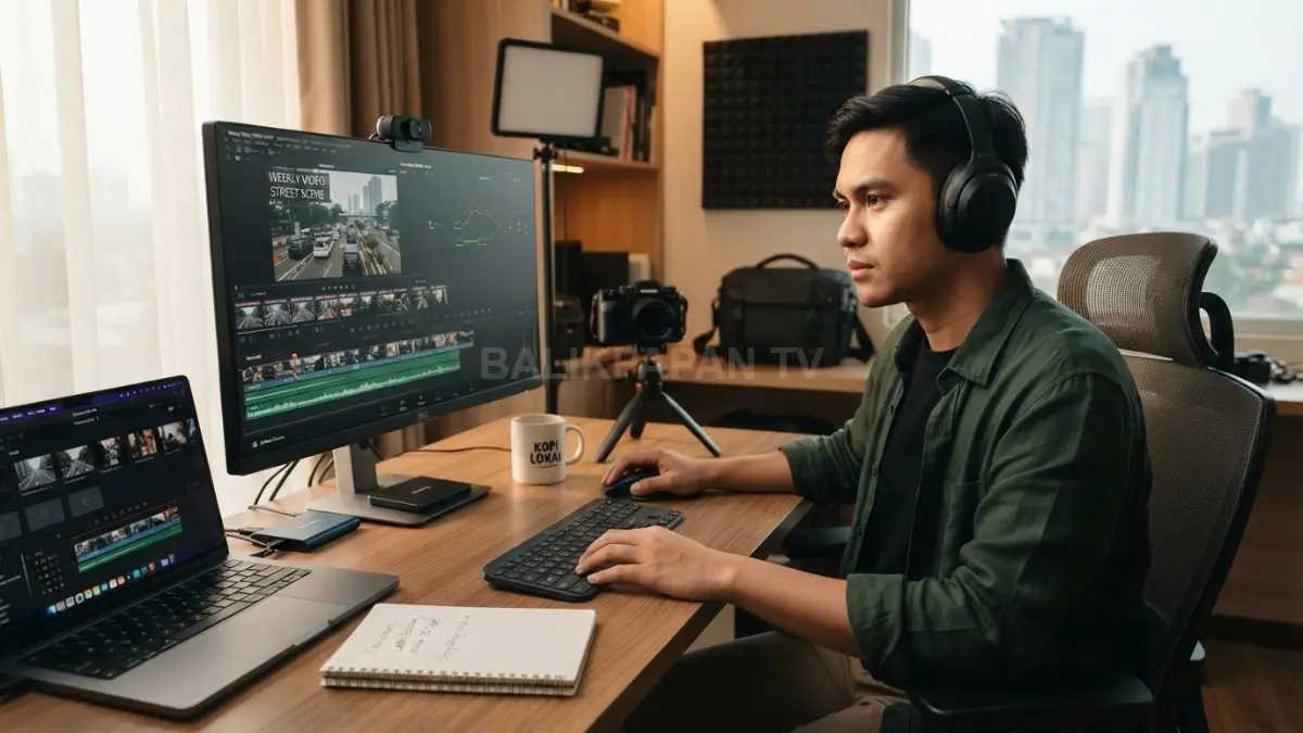 Konsistensi membuat video membantu mengasah storytelling, komposisi, audio, dan editing melalui latihan rutin setiap minggu (BTV/AI)
