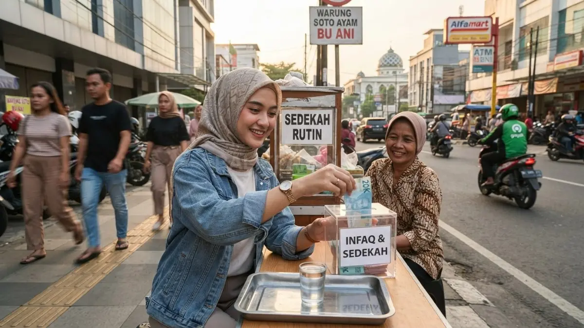 Menyisihkan sedekah secara rutin melatih kepedulian, keikhlasan, dan kebiasaan berbagi tanpa terasa menjadi beban. (BTV/AI)
