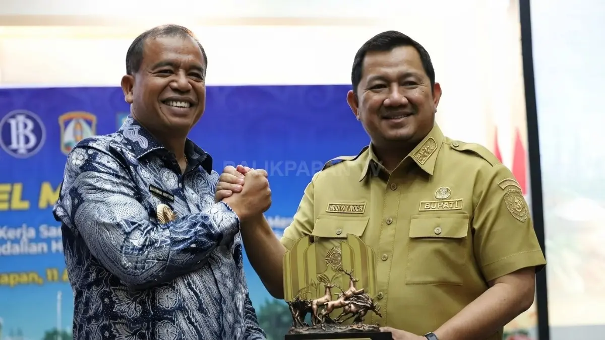 Mudyat Noor dan dr Antonius Ginting memperkuat pasokan pangan serta pengendalian inflasi di PPU. (DOK. AHMAD MAKI/KP)