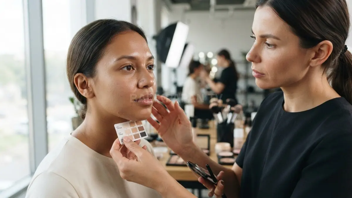 Periksa undertone kulit untuk menentukan nuansa cool, warm, atau neutral sebelum memilih produk makeup yang sesuai. (BTV/AI)